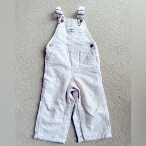 Oshkosh kids white corduroy overall with packets